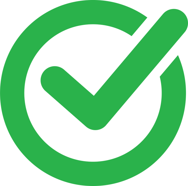 Green tick checkbox.